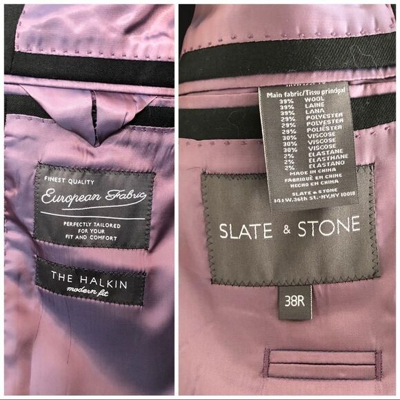 Slate & Stone Black Halkin Men’s Suit Blazer NWT size 38 Men’s - Picture 8 of 8